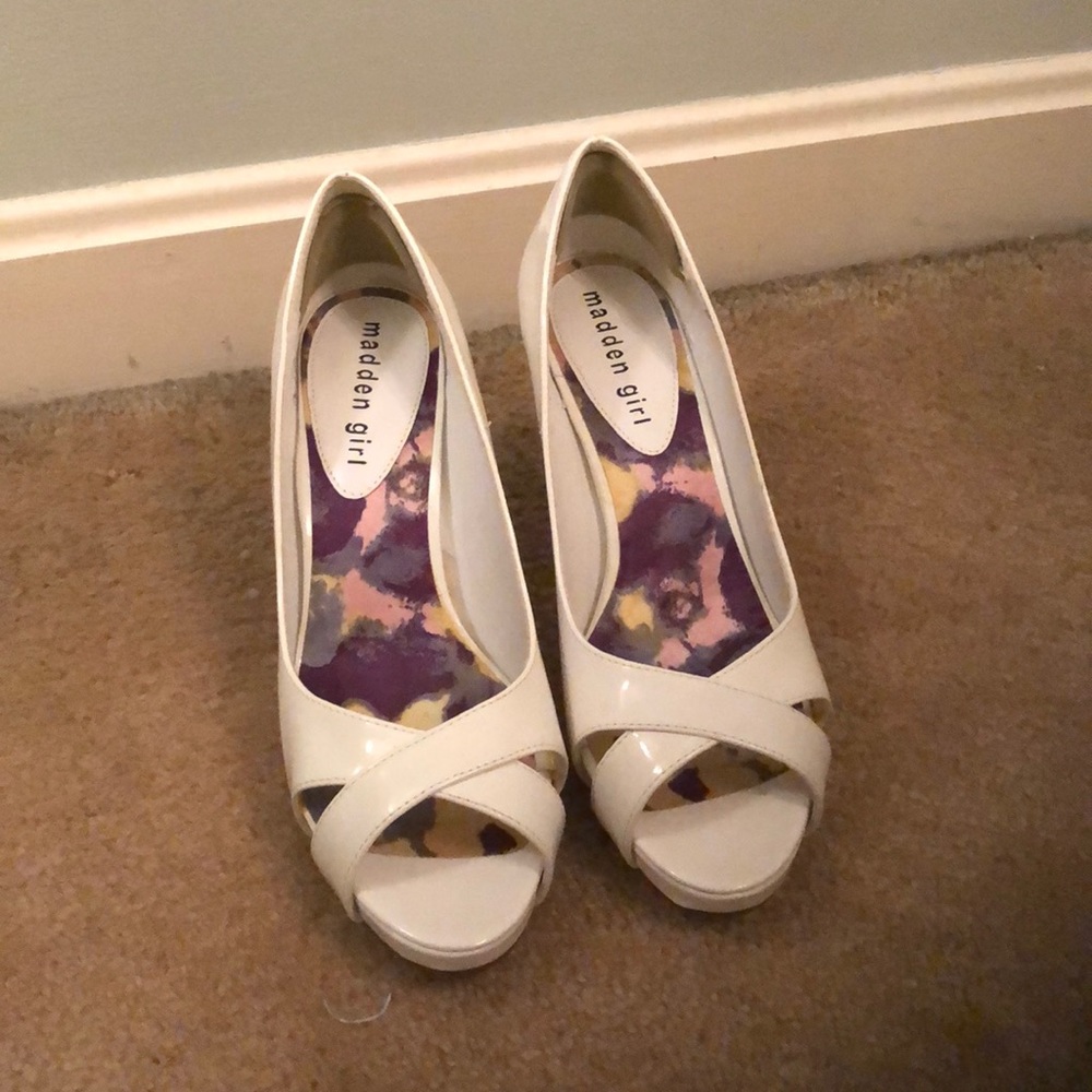 White MaddenGirl heels